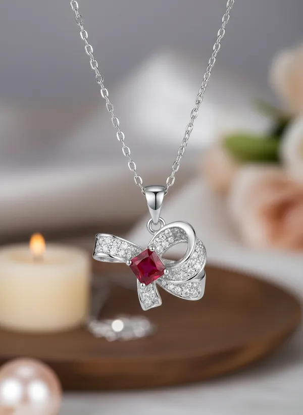 Pendant_With_Red_Stone_Sparkling_Cz_Design_925_Sterling_Silver